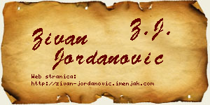 Živan Jordanović vizit kartica